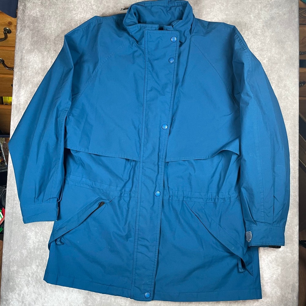 Eddie Bauer Gore-Tex Mountain Parka Jacket Womens Large Teal Blue Vintage L